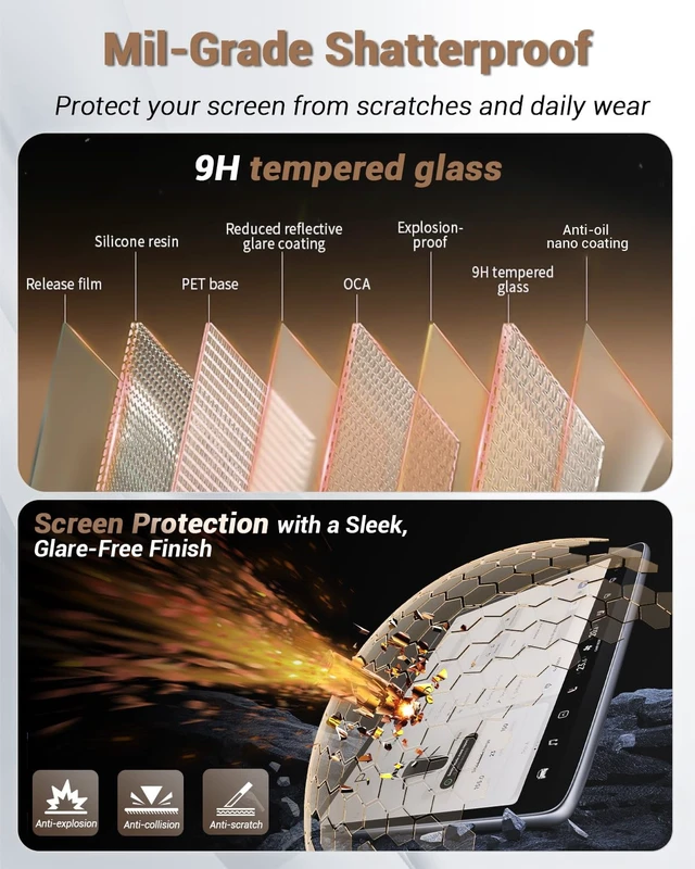 Alt view image 4 of 7 - 2026 Toyota Grand Highlander Platinum Screen Protector Matte Anti-Glare | Fits 2024 2025 XLE/Limited/Platinum, 12.3" Head Unit Screen, Easy, Bubbleless, Matte Finish, Glare & Finger Proof Resistan
