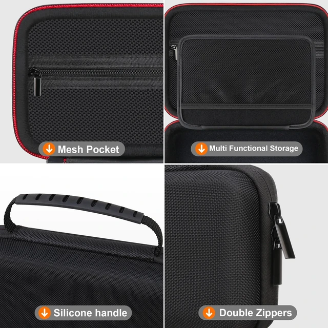 Alt view image 4 of 7 - Hard GPS Case for 8 Inch Garmin DriveSmart 86 / Garmin dezl OTR800 / dezl OTR810 Navigator System, RV 895 GPS Portable Travel Bag Cover, Mesh Pocket for Charger and USB Cable, Black