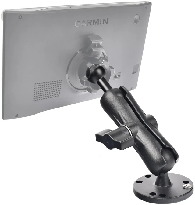 Main image of Aluminum GPS Mount with 22mm Ball Connector, Compatible with Garmin DriveSmart 86, RV 895, RV 1090 & dzl Series (22mm Only, Not for 17mm), AMPS Drill-Down Base, Adjustable Arm
