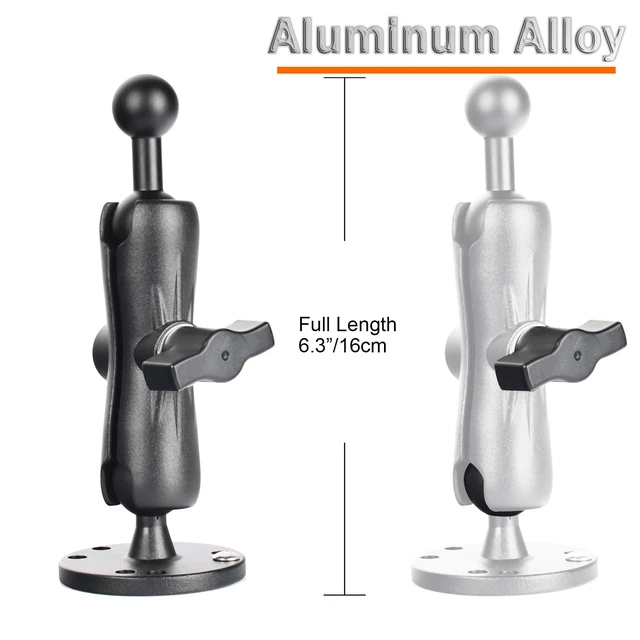 Alt view image 3 of 7 - Aluminum GPS Mount with 22mm Ball Connector, Compatible with Garmin DriveSmart 86, RV 895, RV 1090 & dzl Series (22mm Only, Not for 17mm), AMPS Drill-Down Base, Adjustable Arm