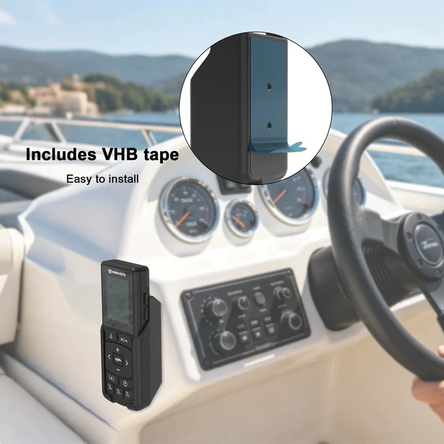 Alt view image 3 of 7 - Remote Holder Compatible with Minn Kota Advanced GPS Navigation,ABS Bracket with VHB 3M Adhesive, 1/4 Inch Screw Thread for Minn Kota 3-in-1 Mounting (Black)