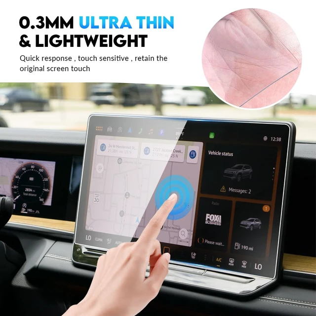 Alt view image 3 of 7 - Screen Protector for 2025 2026 VW Tiguan Accessories S SE SE R-Line Black Car GPS Tempered Glass Center Touch Screen Display Touchscreen Protective Film(12.9inch for Tiguan 2025+)