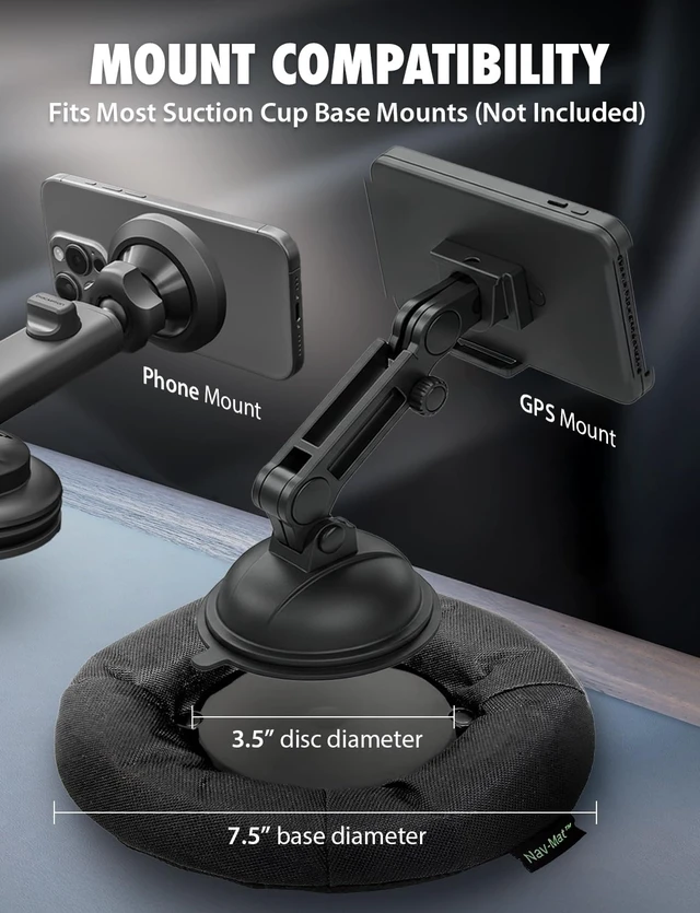 Alt view image 2 of 7 - NavMat GPS Dashboard Pad, Weighted Beanbag Friction Base | Portable GPS dashboard pad converts windshield mounts into dash holders with a weighted friction base for stability