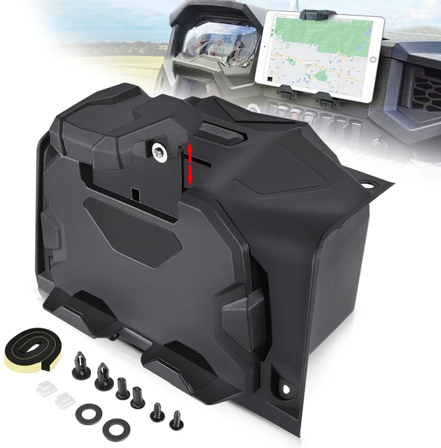 Main image of 19-23 RZR XP GPS Phone Tablet Mount Storage Box UTV Accessories | Water Resistant, Enhanced Clamp Electric Device Navigation Holder Compatible with 2019-2023 Polaris RZR XP 1000 Turbo Turbo4