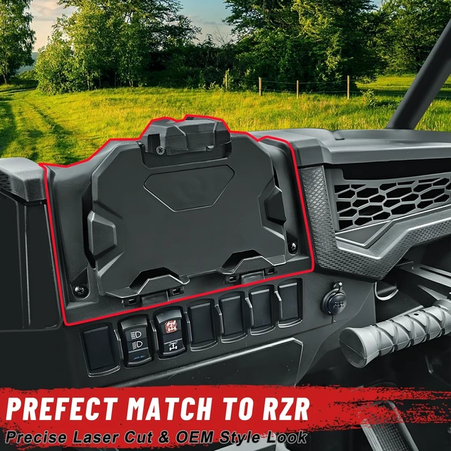Alt view image 2 of 7 - 19-23 RZR XP GPS Phone Tablet Mount Storage Box UTV Accessories | Water Resistant, Enhanced Clamp Electric Device Navigation Holder Compatible with 2019-2023 Polaris RZR XP 1000 Turbo Turbo4
