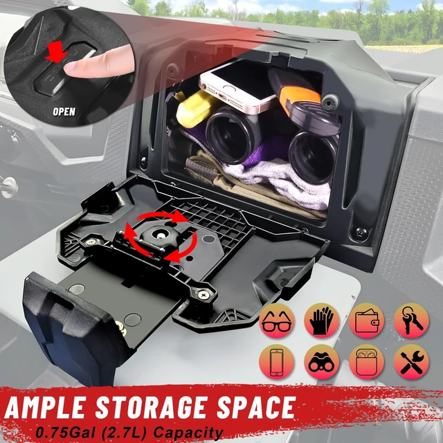 Alt view image 4 of 7 - 19-23 RZR XP GPS Phone Tablet Mount Storage Box UTV Accessories | Water Resistant, Enhanced Clamp Electric Device Navigation Holder Compatible with 2019-2023 Polaris RZR XP 1000 Turbo Turbo4