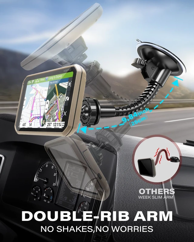 Alt view image 4 of 7 - Heavy-Duty 22mm Ball Truck RV GPS Windshield Mount for Garmin | Large Vacuum Suction Cup Mount for DriveSmart 86, dezl OTR800/810/820/1000/1010/1020, RV 890/895/1090/1095, Overlander