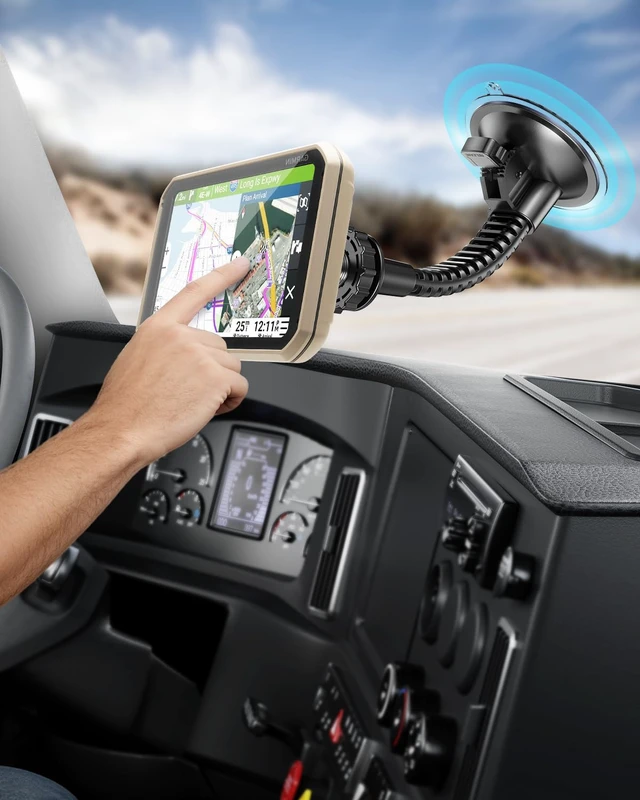 Alt view image 7 of 7 - Heavy-Duty 22mm Ball Truck RV GPS Windshield Mount for Garmin | Large Vacuum Suction Cup Mount for DriveSmart 86, dezl OTR800/810/820/1000/1010/1020, RV 890/895/1090/1095, Overlander