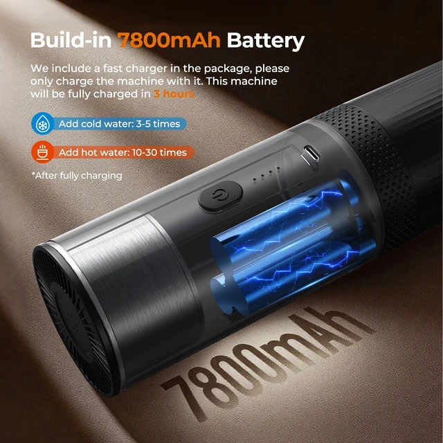 Alt view image 5 of 7 - Portable Electric Espresso Machine for Travel, 86.6 Watt 2-In-1 Travel Coffee Maker for Max 10g Coffee Powder or NS Capsules, 1.5 Pounds & 7800mAh Battery Capacity, Includes Quick Charger