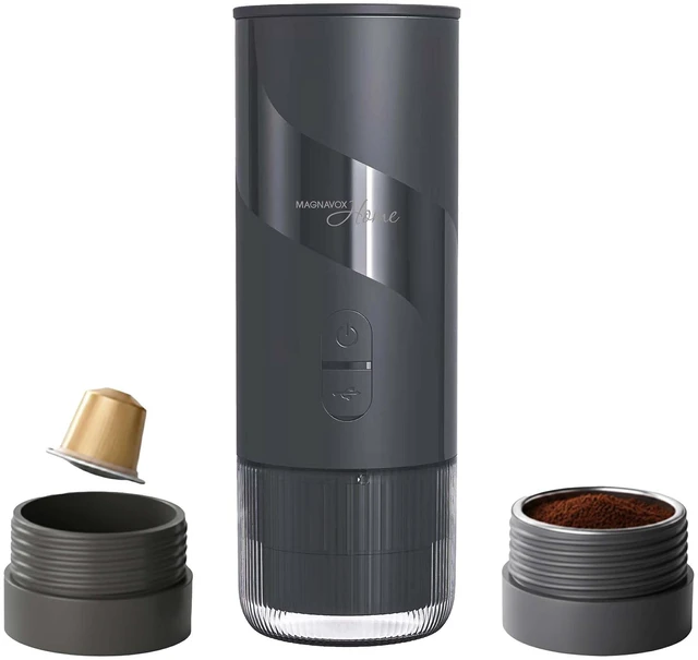 Main image of HOME Portable Espresso Coffee Maker (Grounds or Pods) with Fast Brew Technology & Single Touch Control, Ideal for Offices or Travel