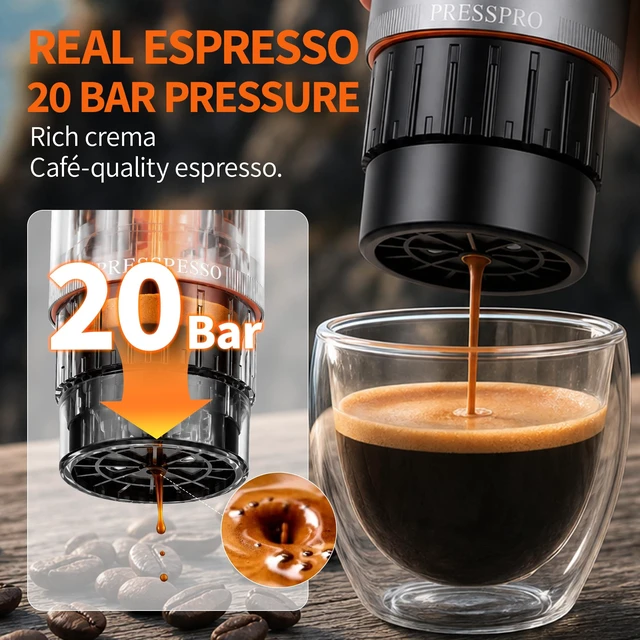 Alt view image 3 of 7 - Portable Espresso Maker, 13500mAh Self Heating Electric Espresso Machine | 20 Bar Mini Coffee Maker with USB-C,Ground Coffee & NS Capsule, Travel,Camping ,Hiking,Office,Road Trips