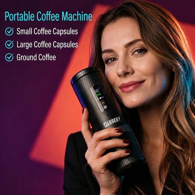 Alt view image 2 of 7 - LED Screen portable espresso maker,travel espresso maker, espresso machine | USB-C Car Coffee Maker, Compatible with NS Capsules & Ground Coffeefor Camping, RV, Hiking and Office