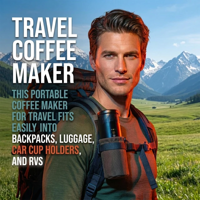 Alt view image 3 of 7 - LED Screen portable espresso maker,travel espresso maker, espresso machine | USB-C Car Coffee Maker, Compatible with NS Capsules & Ground Coffeefor Camping, RV, Hiking and Office
