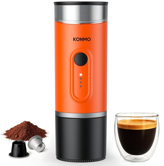 Main image of Portable Espresso Machine for Travel, Self-Heating Electric Coffee Maker | Works with Capsules & Ground Coffee, Type-C Rechargeable, for Outdoor Camping Car RV Business Trips