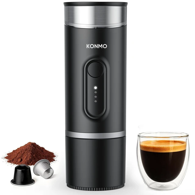Main image of Portable Espresso Machine for Travel, Self-Heating Electric Coffee Maker | Works with Capsules & Ground Coffee, Type-C Rechargeable, for Outdoor Camping Car RV Business Trips