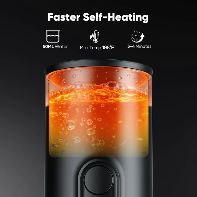 Alt view image 4 of 7 - Portable Espresso Machine for Travel, Self-Heating Electric Coffee Maker | Works with Capsules & Ground Coffee, Type-C Rechargeable, for Outdoor Camping Car RV Business Trips