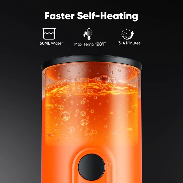 Alt view image 4 of 7 - Portable Espresso Machine for Travel, Self-Heating Electric Coffee Maker | Works with Capsules & Ground Coffee, Type-C Rechargeable, for Outdoor Camping Car RV Business Trips