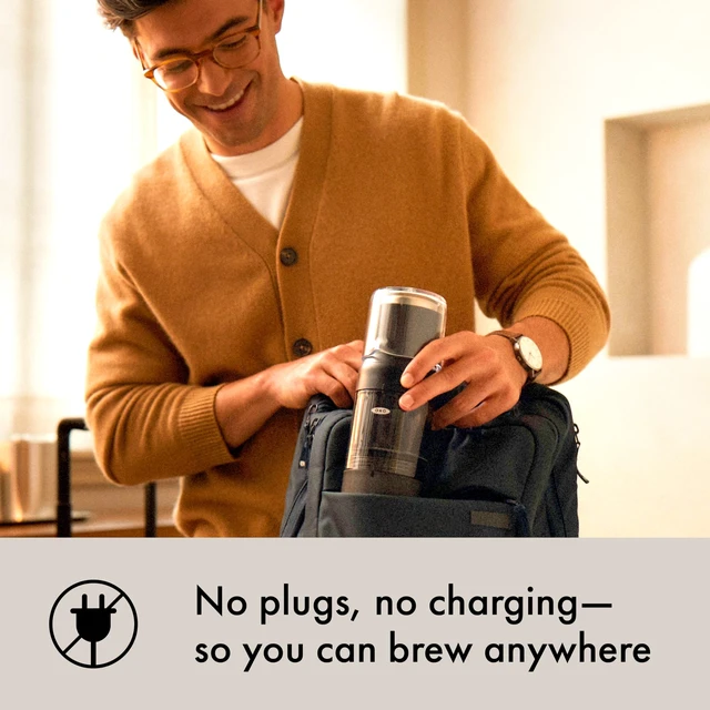Alt view image 3 of 7 - Brew Portable Rapid Brewer | Coffee Maker, Reusable Filter, Small, Quick Brew in 5 Minutes or Less, Easy-Clean Carafe, Hot or Cold Coffee