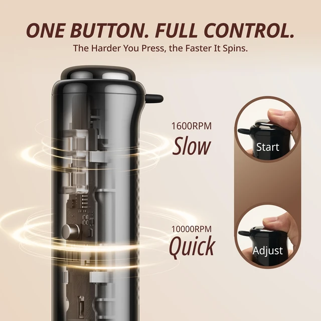 Alt view image 2 of 7 - Milk Frother, Variable Speed Drink Mixer, IPX6, Black | 1,60010,000 RPM Variable Speed, 1500mAh USB-C Rechargeable, Dual Whisks for Coffee, Matcha & Protein Drinks