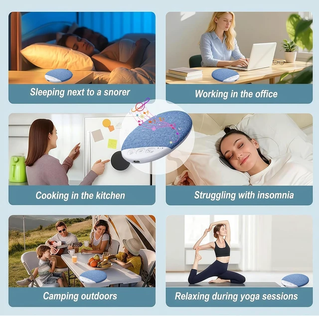 Alt view image 5 of 7 - Dreamwave Pillow Speaker Pillow for Sleeping, Ultra-Thin Bluetooth Sleep Speaker Under Pillow for Side Sleepers, 7-Day Battery Life, Private Bedtime Audio with Auto-Off Timer, Blue