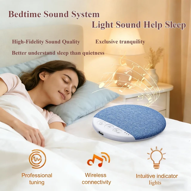 Alt view image 7 of 7 - Dreamwave Pillow Speaker Pillow for Sleeping, Ultra-Thin Bluetooth Sleep Speaker Under Pillow for Side Sleepers, 7-Day Battery Life, Private Bedtime Audio with Auto-Off Timer, Blue