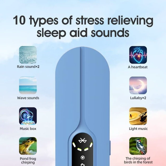 Alt view image 2 of 7 - Mini Portable Wireless Under Pillow Speaker for Sleeping (Blue) | USB Rechargeable | Bluetooth Connection | Timer Function | Built-in White Noise | TF Card | Travel