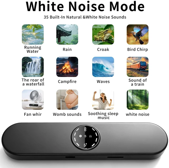 Alt view image 6 of 7 - Pillow Bluetooth Sleep Speaker with White Noise, Bone Conduction Speaker | Portable side sleeper, white noise built-in, Bluetooth TF card, adjustable volume, no ear pressure, travel sleep aid