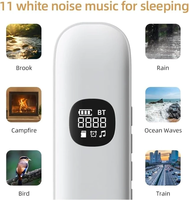 Alt view image 4 of 7 - Pillow Speaker for Deep Sleep - Wireless Bluetooth Bone Conduction, Built-in White Noise & Adjustable Timer | TF Card Supported, Ideal for Side Sleepers & Insomniacs, (Black)