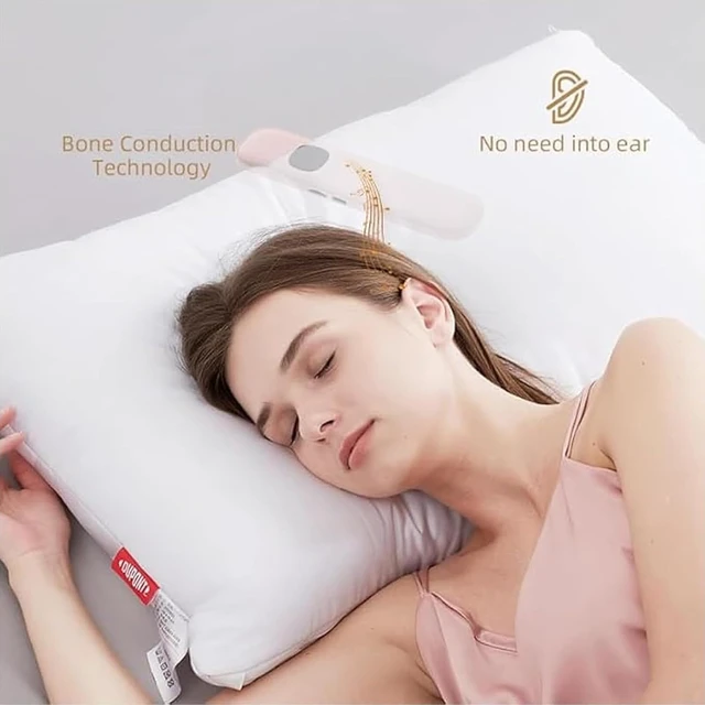Alt view image 3 of 7 - Pillow Speaker for Deep Sleep - Wireless Bluetooth Bone Conduction, Built-in White Noise & Adjustable Timer | TF Card Supported, Ideal for Side Sleepers & Insomniacs, (Black)