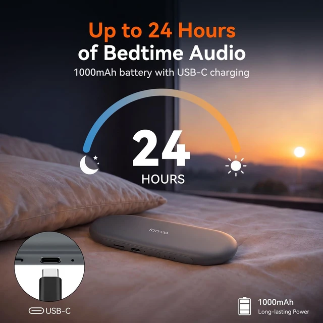 Alt view image 7 of 7 - X60 White Noise Machine & Bluetooth Pillow Speaker for Sleeping | More Private Listening, 0.13in Thin, No Earbuds for Side Sleepers, 24H Playtime, Built-In Sleep Sounds, 30/60/90-Min Timer