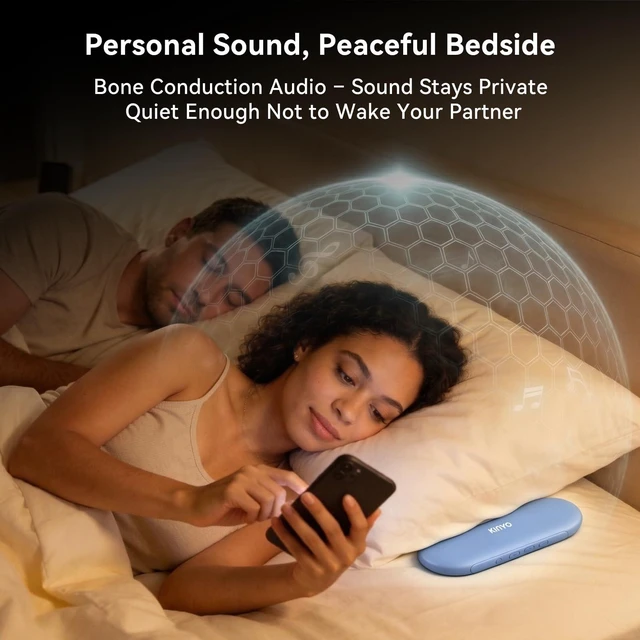 Alt view image 2 of 7 - NEW X60 Under Pillow Speaker for Sleeping,White Noise Machine | Dual Bone Conduction| Bluetooth 6.0 | TF Card for Offline Playback | Ultra-Slim Speaker for Side Sleepers | Auto Shut-Off