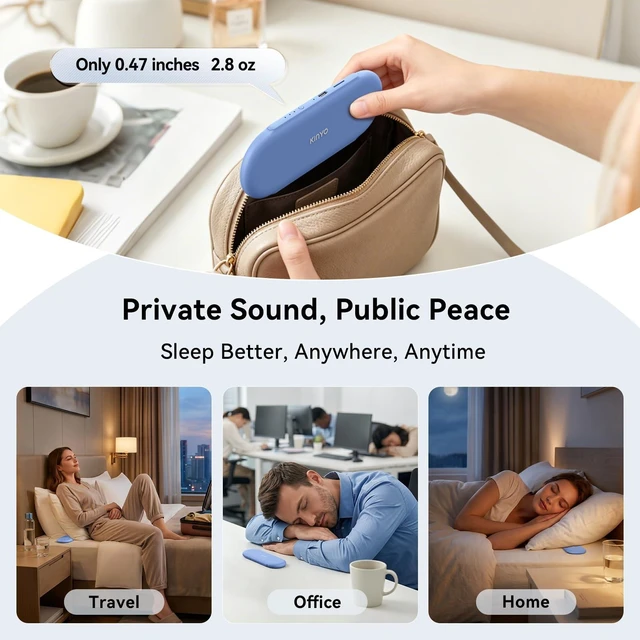 Alt view image 7 of 7 - NEW X60 Under Pillow Speaker for Sleeping,White Noise Machine | Dual Bone Conduction| Bluetooth 6.0 | TF Card for Offline Playback | Ultra-Slim Speaker for Side Sleepers | Auto Shut-Off