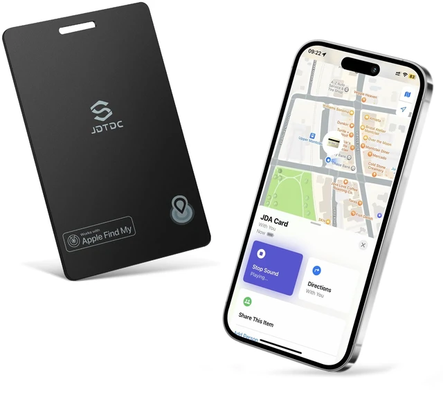 Main image of MFi Slim Wallet Tracker, Apple Find My (iOS Only), Black 1 Pack | Left-Behind Alert, Track Wallet, Luggage & Passport, Unique SN, Share With 5, IP68 Waterproof, For Travelers & Forgetful