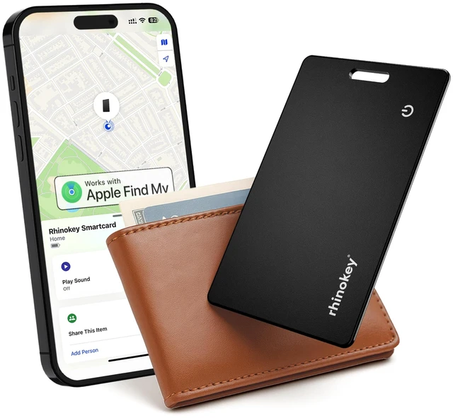 Main image of Apple MFi Certified Wallet Tracker Card Works with Apple Find My, 155mAh Rechargeable Tracking Card, 89 Month Battery, IP68 Waterproof Key Finder, Credit Card Tracker for Wallet & Luggage