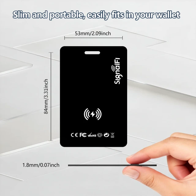 Alt view image 2 of 7 - Wallet Tracker Card for Apple Find My App(iOS only),0.07in Ultra Slim | MFi Certified Smart Tracker,IP68 Waterproof,Supports Wireless charging,for Wallets,Passports,Luggage and Pets