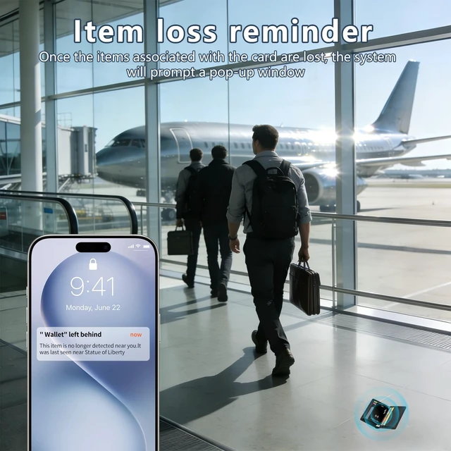 Alt view image 5 of 7 - Wallet Tracker Card for Apple Find My App(iOS only),0.07in Ultra Slim | MFi Certified Smart Tracker,IP68 Waterproof,Supports Wireless charging,for Wallets,Passports,Luggage and Pets