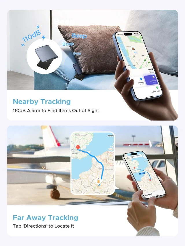 Alt view image 3 of 7 - FineTrack Slim Duo2 Wallet Tracker Card (iOS and Android) RFID Blocking Card