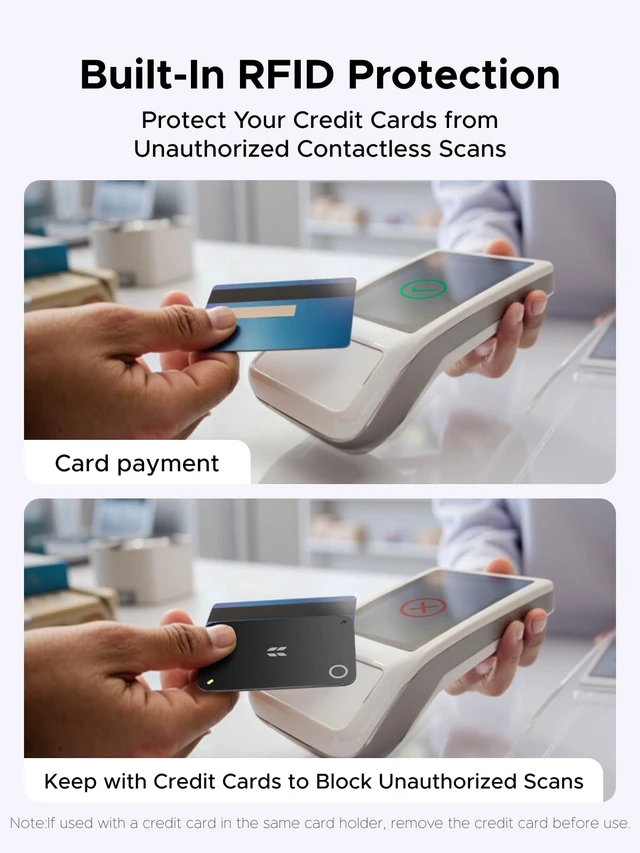Alt view image 4 of 7 - FineTrack Slim Duo2 Wallet Tracker Card (iOS and Android) RFID Blocking Card