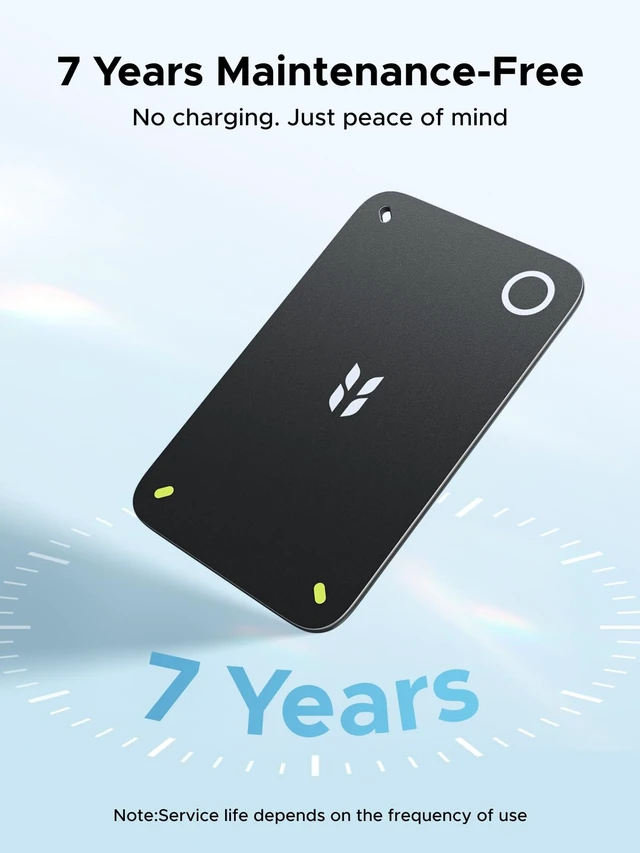 Alt view image 5 of 7 - FineTrack Slim Duo2 Wallet Tracker Card (iOS and Android) RFID Blocking Card