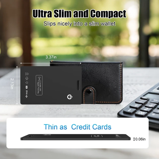 Alt view image 7 of 7 - Wallet Tracker Card with Apple Find My (iOS Only) Rechargeable Air Tracker Tags Bluetooth Wallet Finder IP68 Waterproof GPS Tracker Item Finder for Keys, Bags, Passport