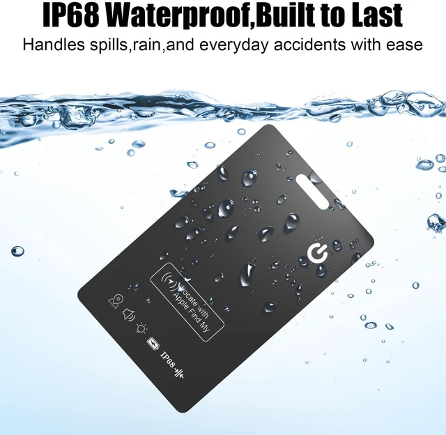 Alt view image 6 of 7 - Wallet Tracker Card with Apple Find My (iOS Only) Rechargeable Air Tracker Tags Bluetooth Wallet Finder IP68 Waterproof GPS Tracker Item Finder for Keys, Bags, Passport