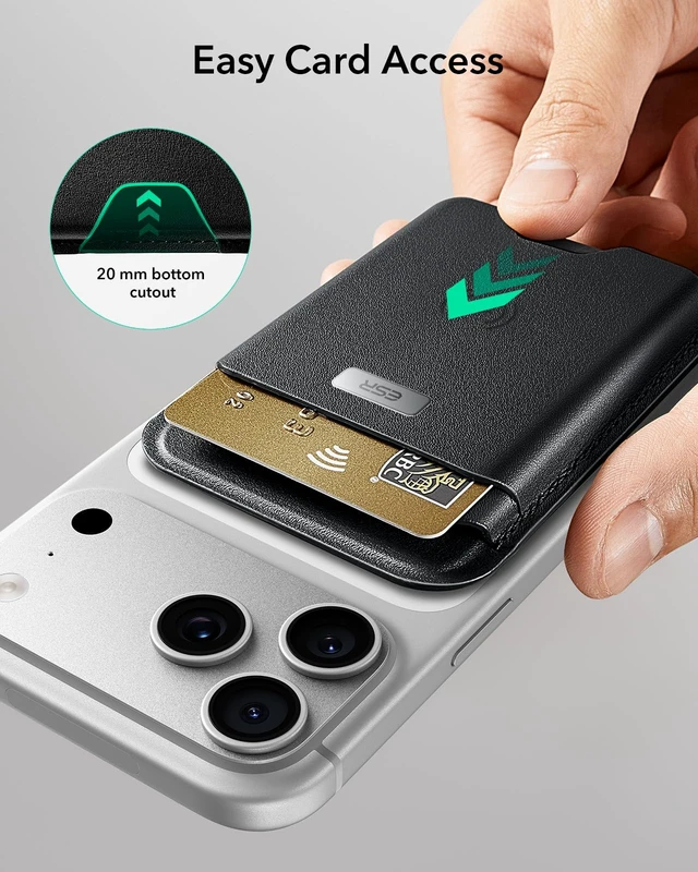 Alt view image 6 of 7 - Geo for MagSafe Wallet with Full Find My Functionality, 5 Card Holder | RFID Blocking, Strong Magnetic Wallet for iPhone 18 Pro/Pro Max, 17/16/15/14/13/12 Series (Not for 13/12 mini), Black
