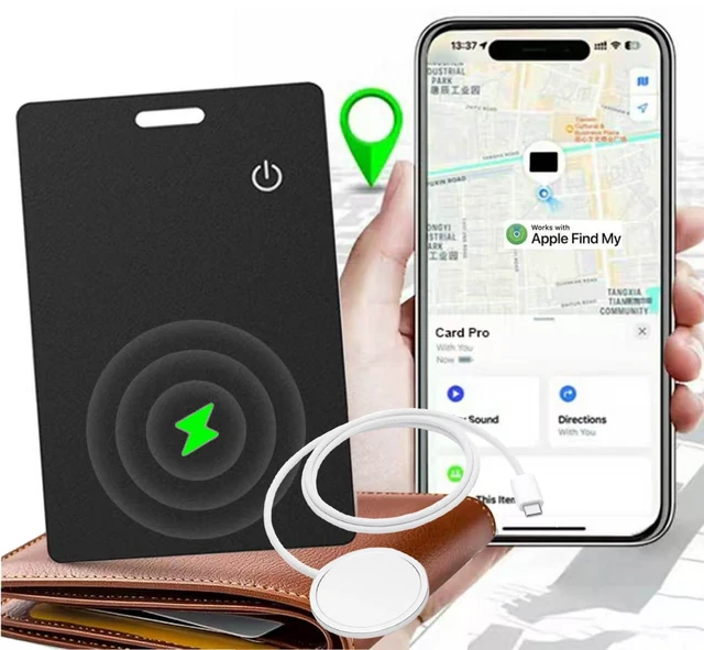 Main image of Apple MFi Certified Wallet Tracker Smart Card for Find My | Slim Wallet Tracker Card for iPhone,Key Finder & Item Locator for Bags, Passport,IP68 Waterproof, Rechargeable, No Fee