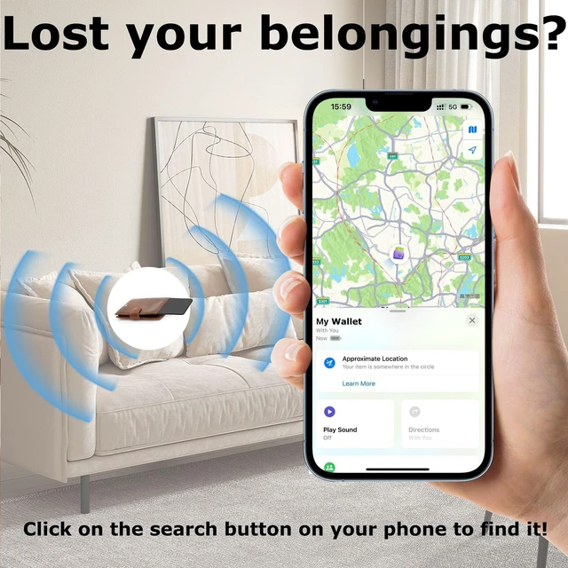 Alt view image 3 of 7 - Apple MFi Certified Wallet Tracker Smart Card for Find My | Slim Wallet Tracker Card for iPhone,Key Finder & Item Locator for Bags, Passport,IP68 Waterproof, Rechargeable, No Fee