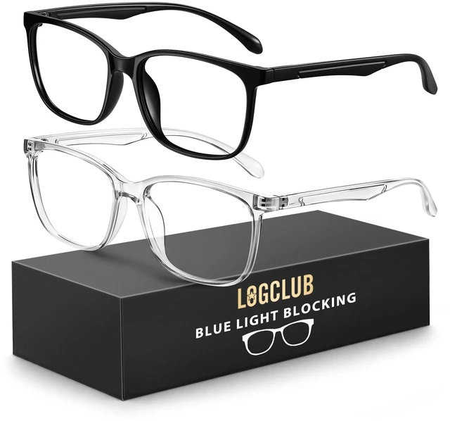 Main image of Blue Light Glasses Men/Woman,Transparent+Black | Blue light blocking,Lightweight TR90 frames, Scratch-Resistant, Comfort Fit, Gaming/ TV/ Phones / Computers Use