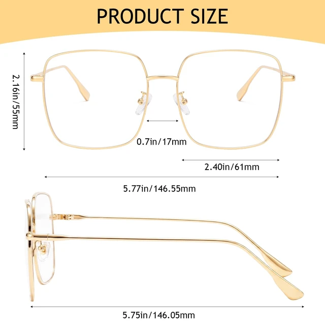 Alt view image 2 of 7 - Blue Light Blocking Glasses Lightweight Round Metal Frame Computer Eyewear | Anti Glare UV Filter Computer Gaming Glasses,Retro Matal Square Eyeglasses Frame,for Men Women