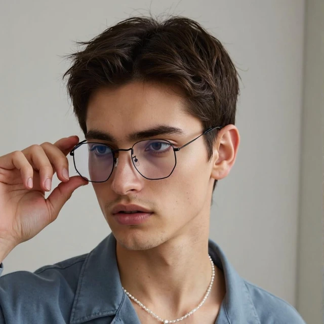 Alt view image 3 of 7 - Hexagonal Metal Blue Light Blocking Glasses Anti Eye Strain for Digital Screens Lightweight Frame for Men Women