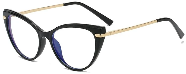 Main image of Blue Light Blocking Glasses Women Anti Eye satrain Computer Cat eye Eyeglasses Cateye Clear Frame (Black)