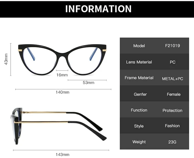 Alt view image 4 of 7 - Blue Light Blocking Glasses Women Anti Eye satrain Computer Cat eye Eyeglasses Cateye Clear Frame (Black)