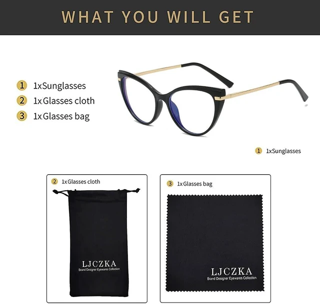 Alt view image 7 of 7 - Blue Light Blocking Glasses Women Anti Eye satrain Computer Cat eye Eyeglasses Cateye Clear Frame (Black)